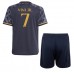 Real Madrid Vinicius Junior #7 Bortedraktsett Barn 2023-24 Korte ermer (+ Korte bukser)